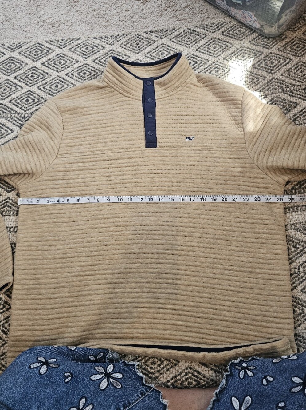 Vineyard Vines Mens Quilted 1/4 Snap Button Pullover Size XL - Picture 6 of 6